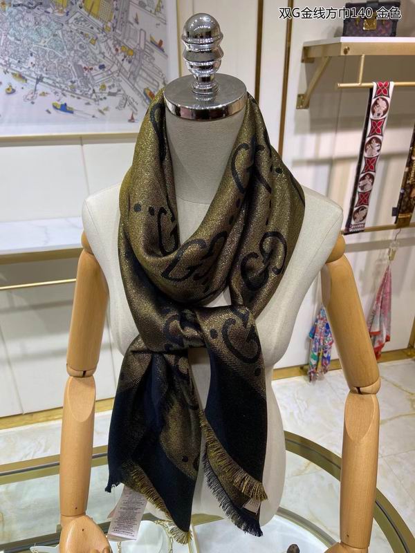 Gucci Scarf 140X140cm 100%丝绒 E20 (21)