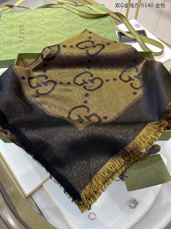 Gucci Scarf 140X140cm 100%丝绒 E20 (24)