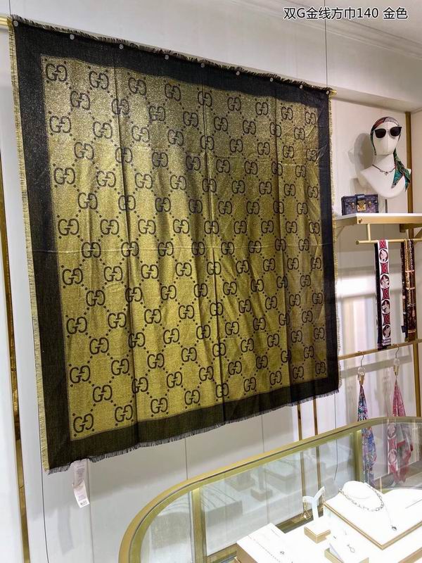 Gucci Scarf 140X140cm 100%丝绒 E20 (25)