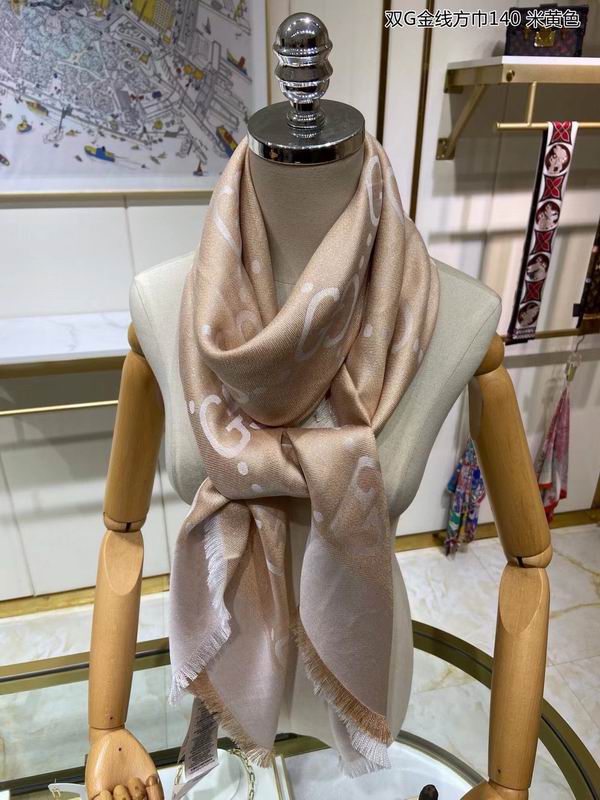 Gucci Scarf 140X140cm 100%丝绒 E20 (30)