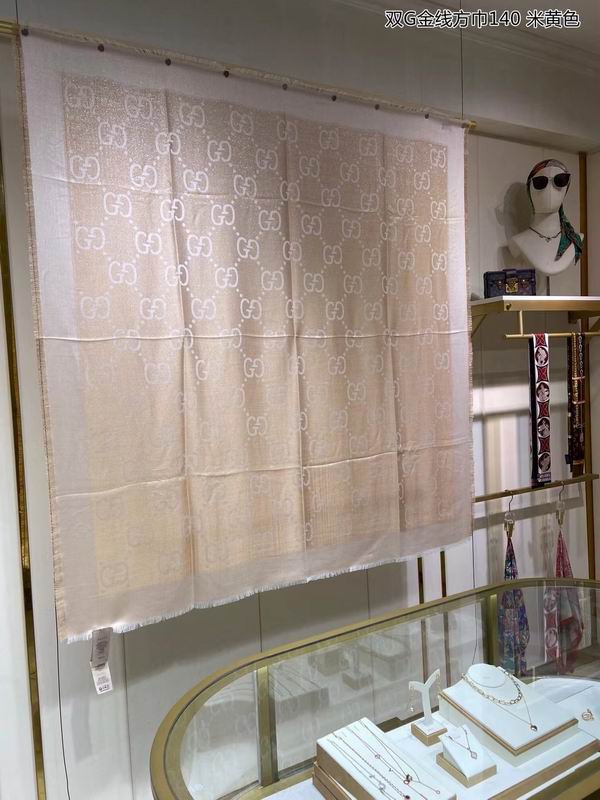 Gucci Scarf 140X140cm 100%丝绒 E20 (34)