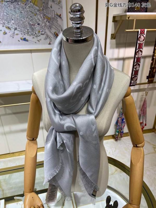 Gucci Scarf 140X140cm 100%丝绒 E20 (39)