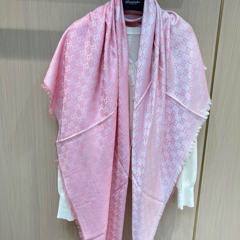 Gucci scarf 140X140cm 80羊毛 20真丝 E (2)