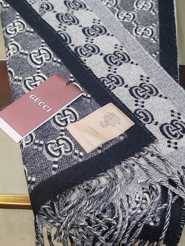 Gucci scarf 194X34cm 100 羊毛 E (5)
