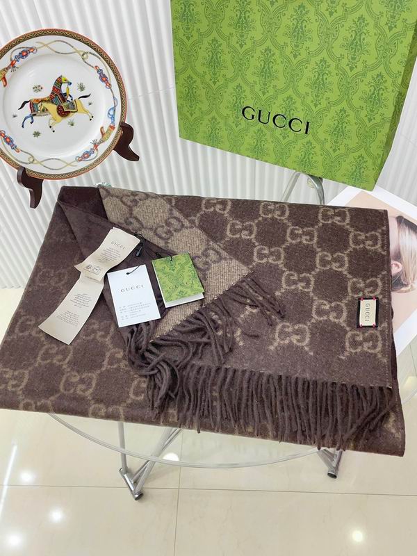 Gucci scarf 47X200cm 100%羊绒 E (12)