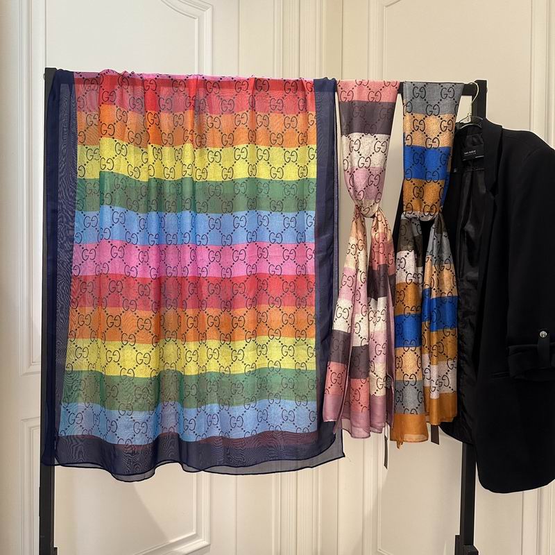 Gucci silk scarf 180-90cm E (4)