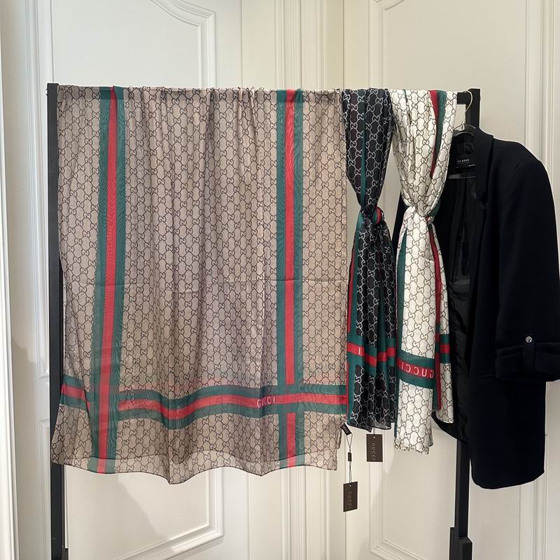 Gucci silk scarf 180-90cm E (4)