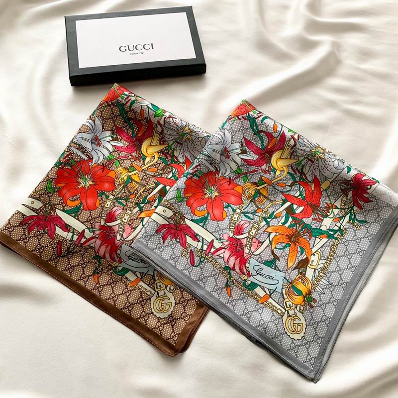 Gucci silk scarf 50X50cm E (13)