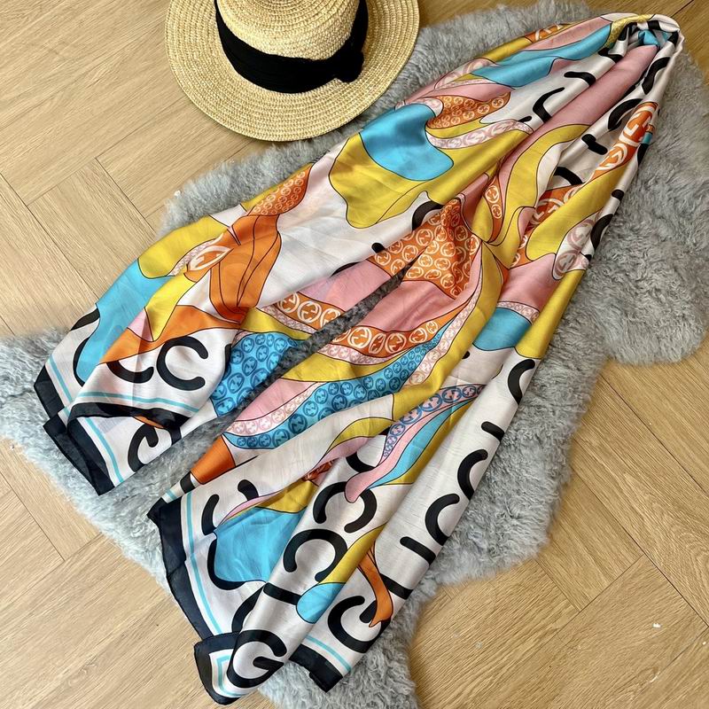 Gucci silk scarf 90-180cm  E (11)