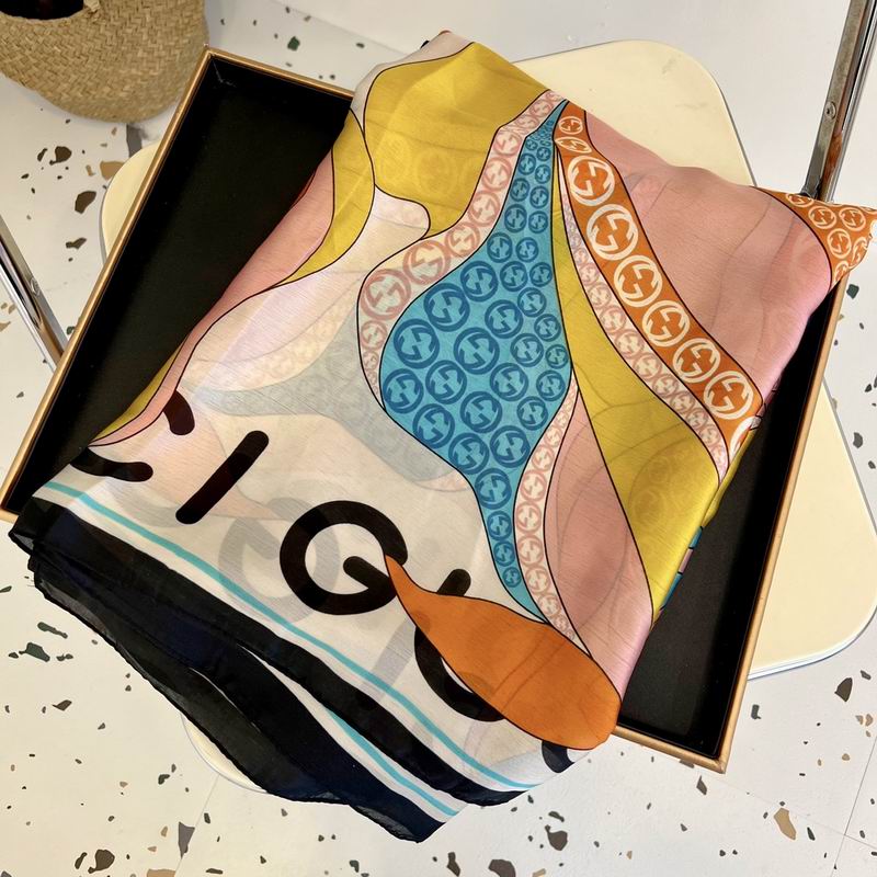 Gucci silk scarf 90-180cm  E (14)