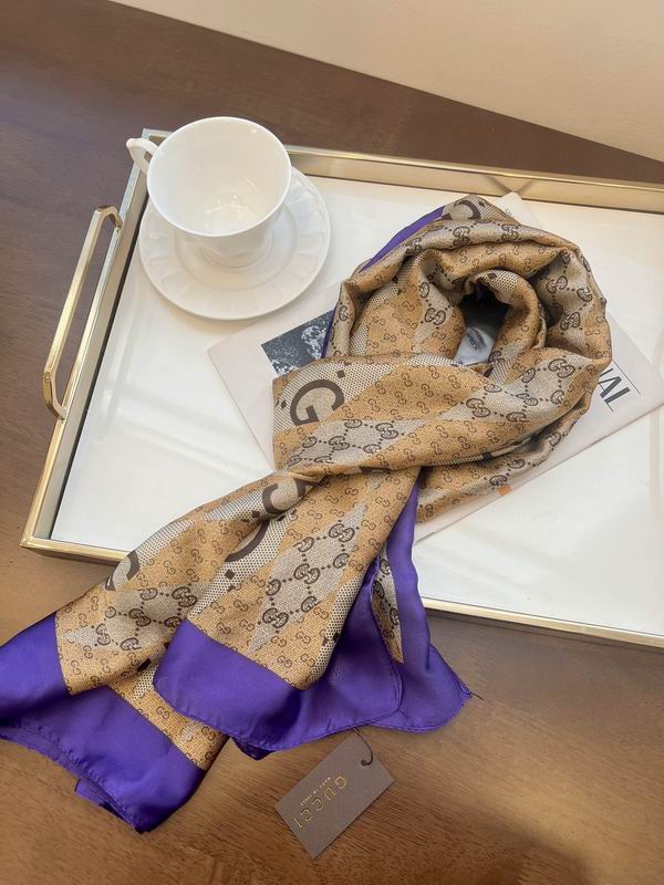 Gucci silk scarf 90-180cm E (7)