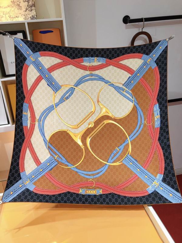 Gucci silk scarf 90X90cm  E (6)