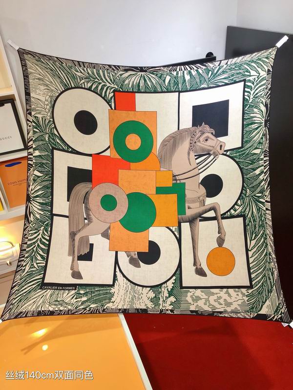 Hermes 140X140cm 70%羊绒 30%真丝 E (10)