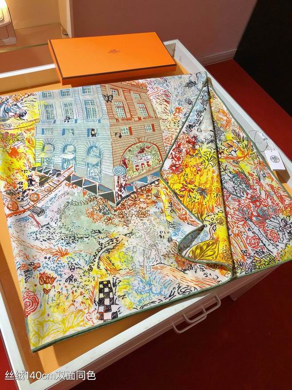 Hermes 140X140cm 70%羊绒 30%真丝 E (14)