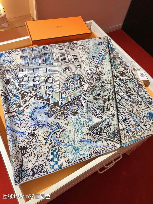 Hermes 140X140cm 70%羊绒 30%真丝 E (2)