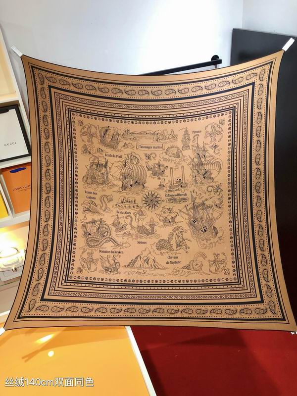 Hermes 140X140cm 70%羊绒 30%真丝 E (2)