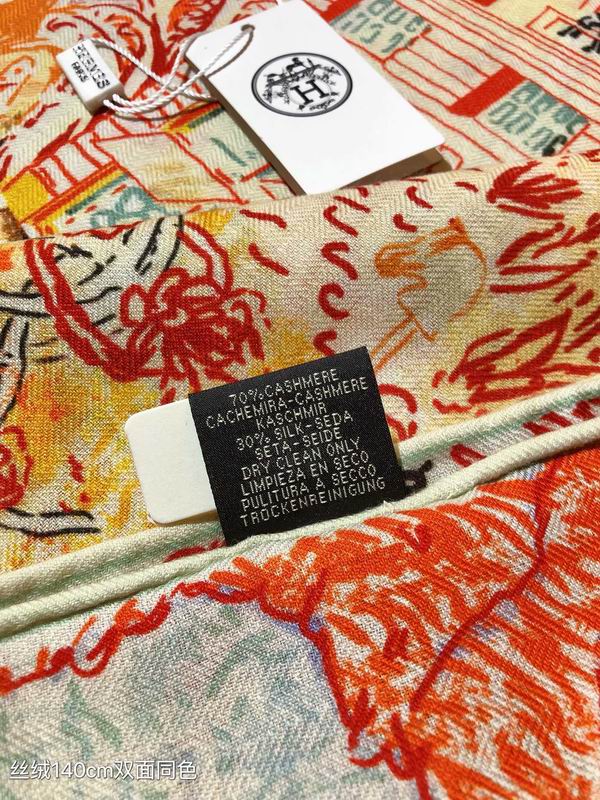 Hermes 140X140cm 70%羊绒 30%真丝 E (21)