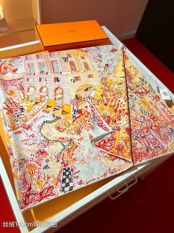 Hermes 140X140cm 70%羊绒 30%真丝 E (22)