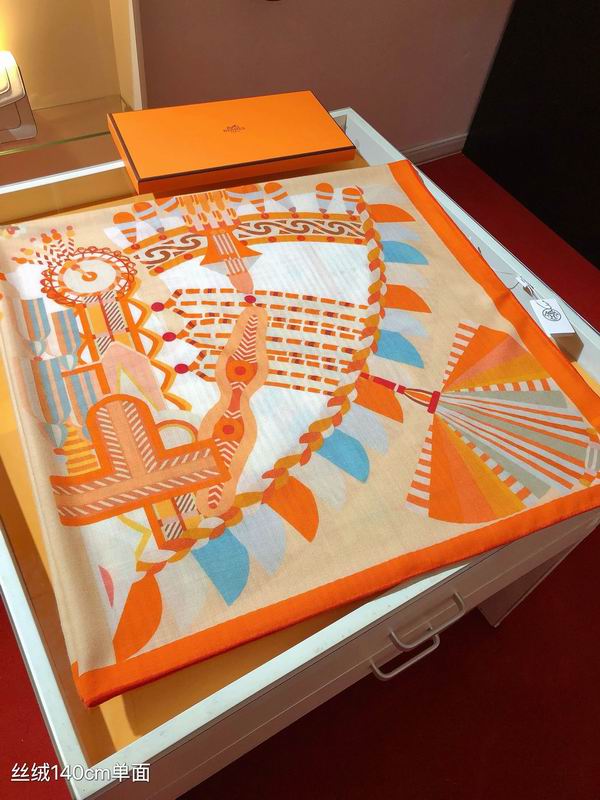 Hermes 140X140cm 70%羊绒 30%真丝 E (22)