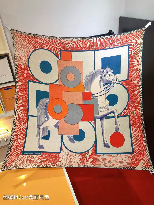 Hermes 140X140cm 70%羊绒 30%真丝 E (23)