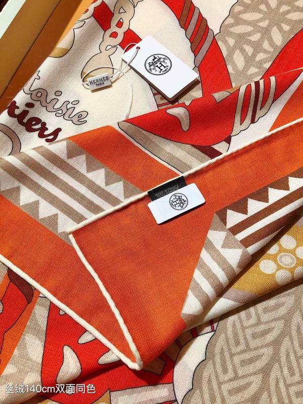 Hermes 140X140cm 70%羊绒 30%真丝 E (30)