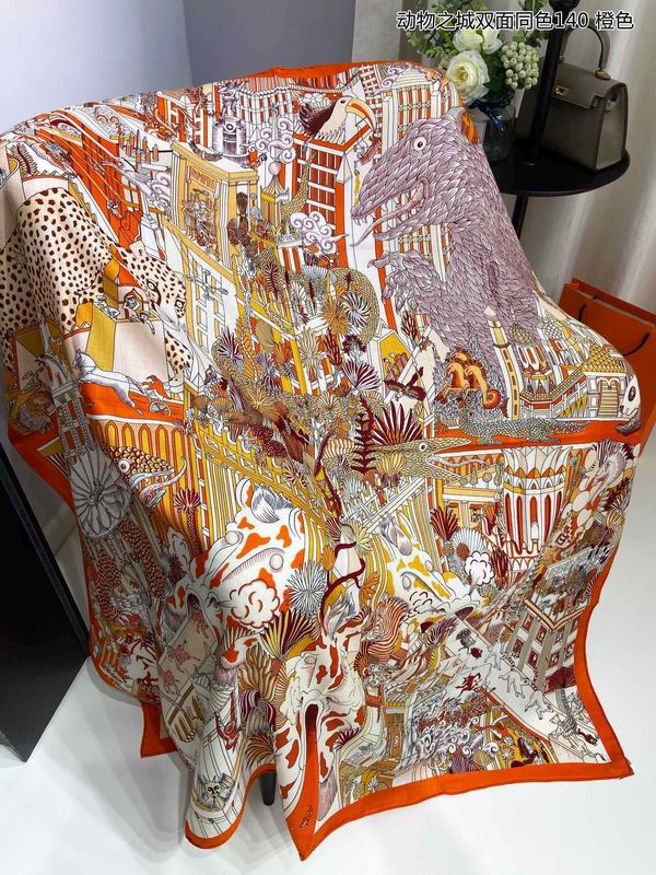 Hermes 140X140cm 70%羊绒30%真丝 E (2)