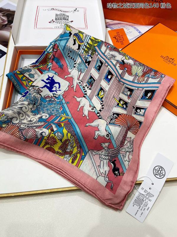 Hermes 140X140cm 70%羊绒30%真丝 E (20)