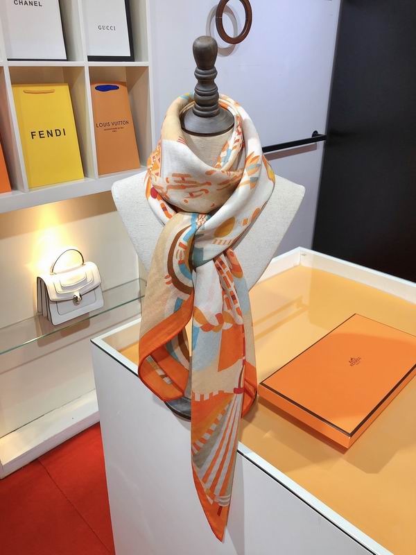 Hermes 140X140cm 70%羊绒30%真丝 E (25)