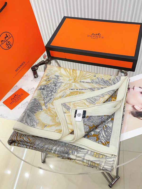Hermes 140X140cm 70%羊绒30%真丝 E (35)