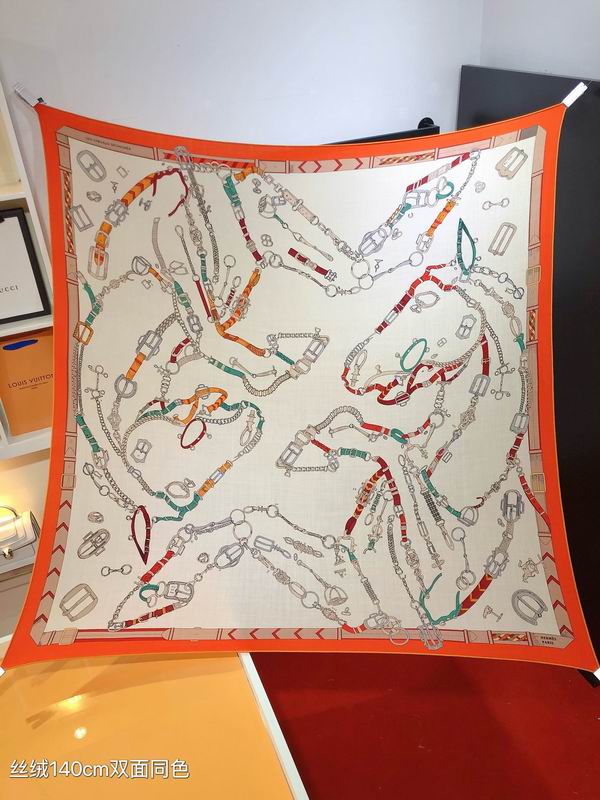 Hermes 140X140cm 70%羊绒30%真丝 E (6)