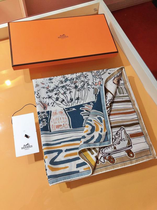 Hermes 70X70cm 70%羊绒30%真丝 E (8)