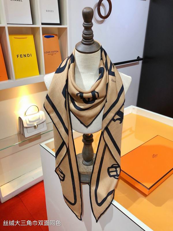 Hermes scarf 188X94cm 70%羊绒 30%真丝 E06 (2)