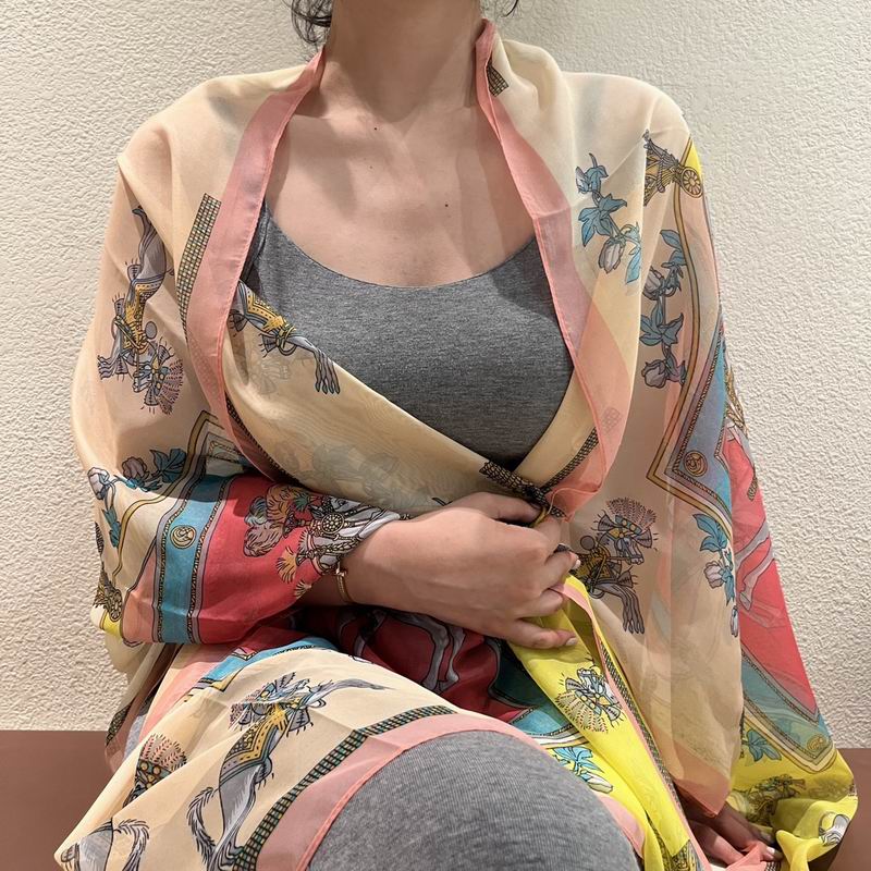 Hermes silk scarf 180-90cm E (2)