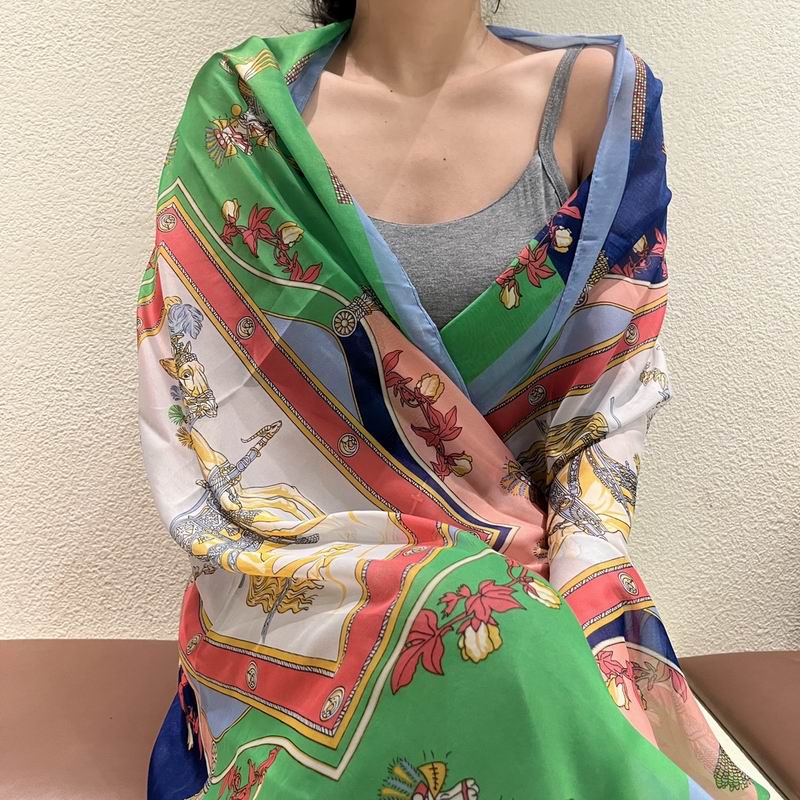 Hermes silk scarf 180-90cm E (4)