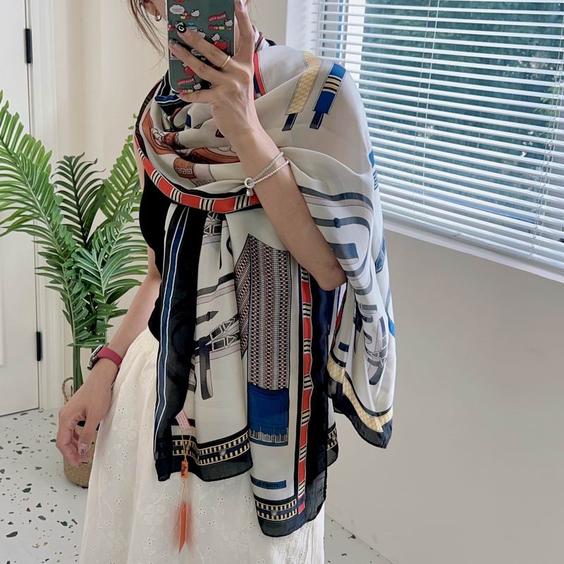 Hermes silk scarf 90-180cm E (11)