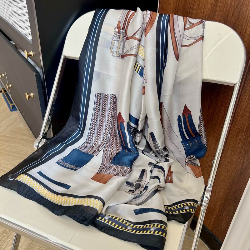 Hermes silk scarf 90-180cm E (12)