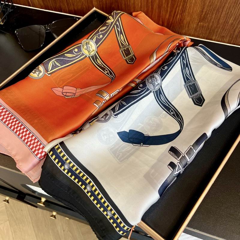 Hermes silk scarf 90-180cm E (16)