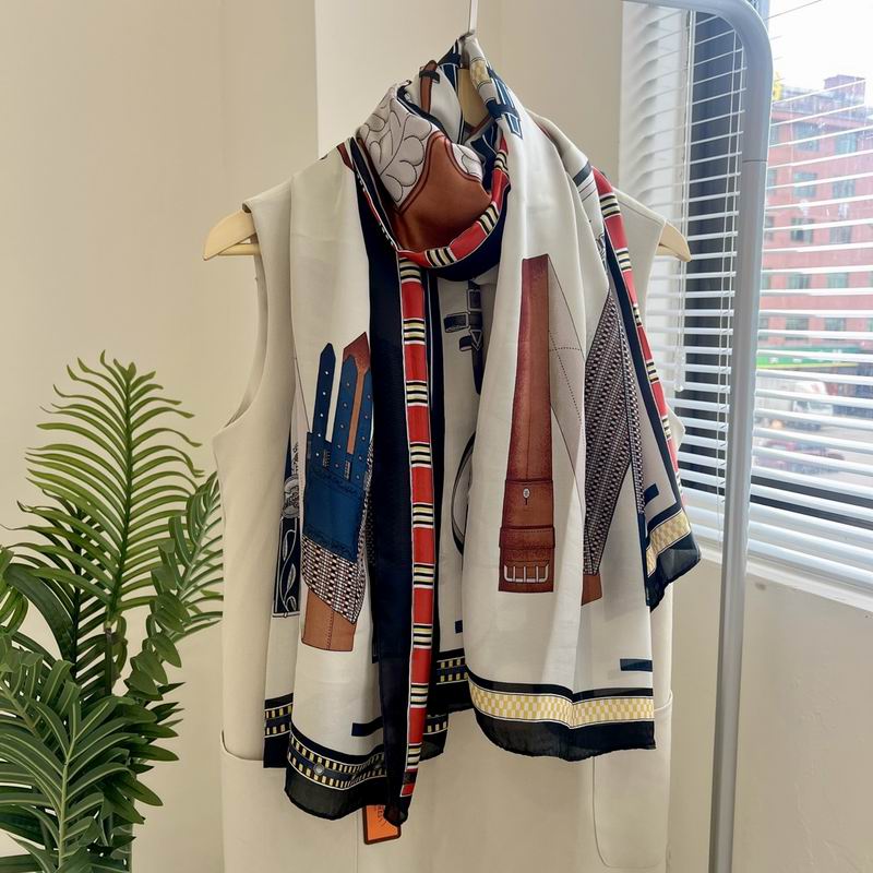 Hermes silk scarf 90-180cm E (17)