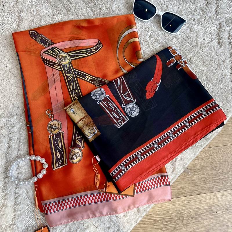 Hermes silk scarf 90-180cm E (2)
