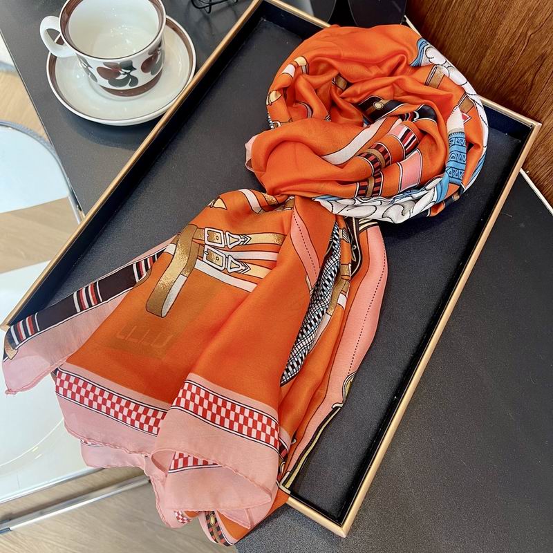 Hermes silk scarf 90-180cm E (23)