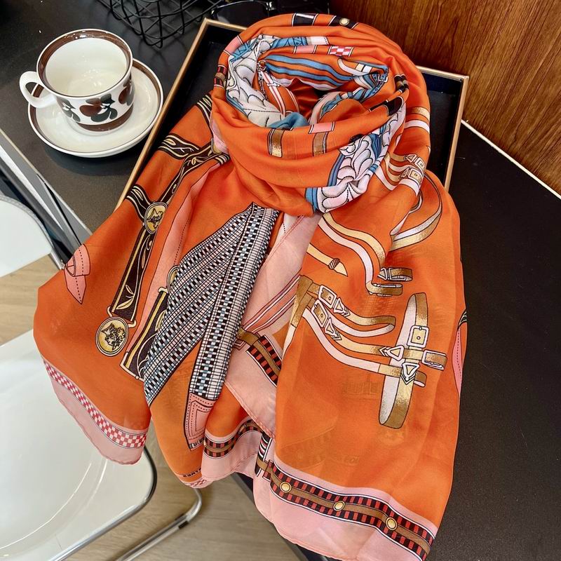 Hermes silk scarf 90-180cm E (24)