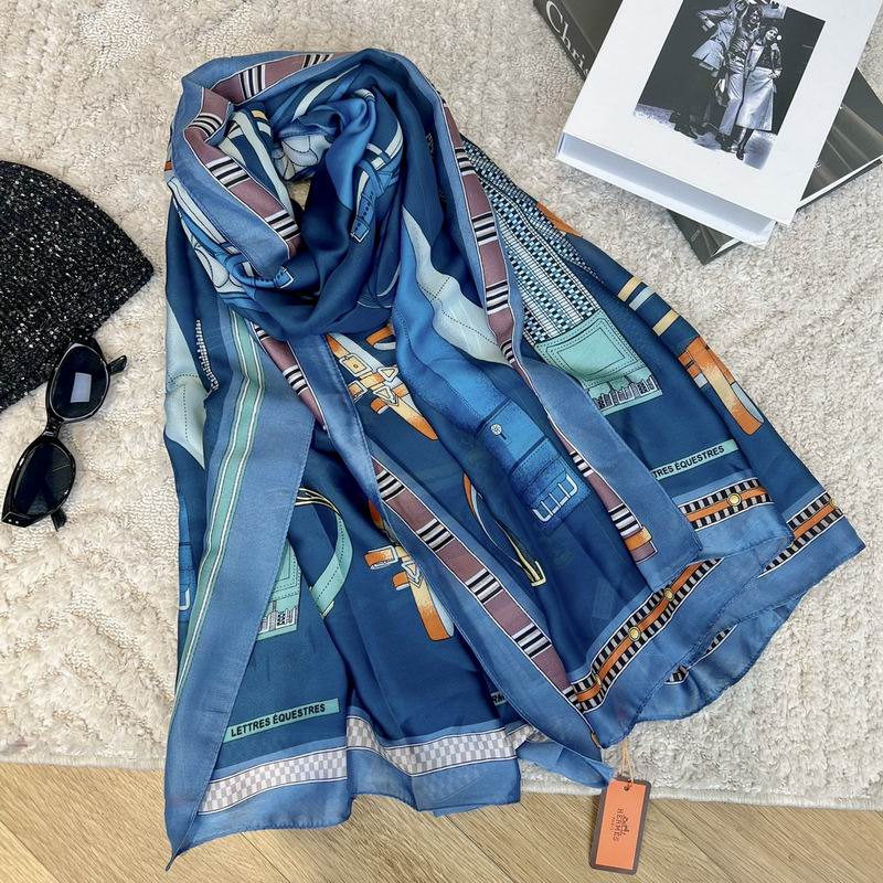 Hermes silk scarf 90-180cm E (4)