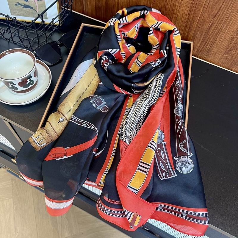 Hermes silk scarf 90-180cm E (5)