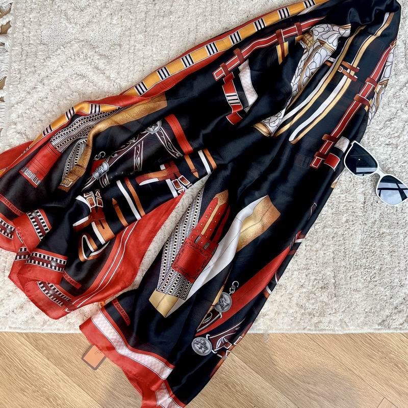 Hermes silk scarf 90-180cm E (6)