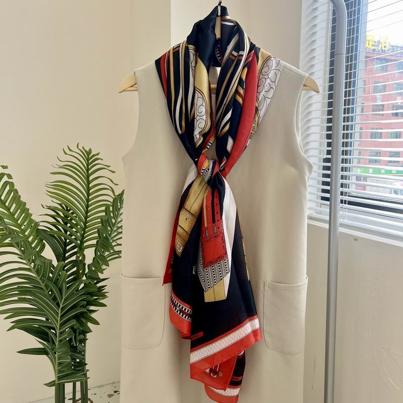 Hermes silk scarf 90-180cm E (8)