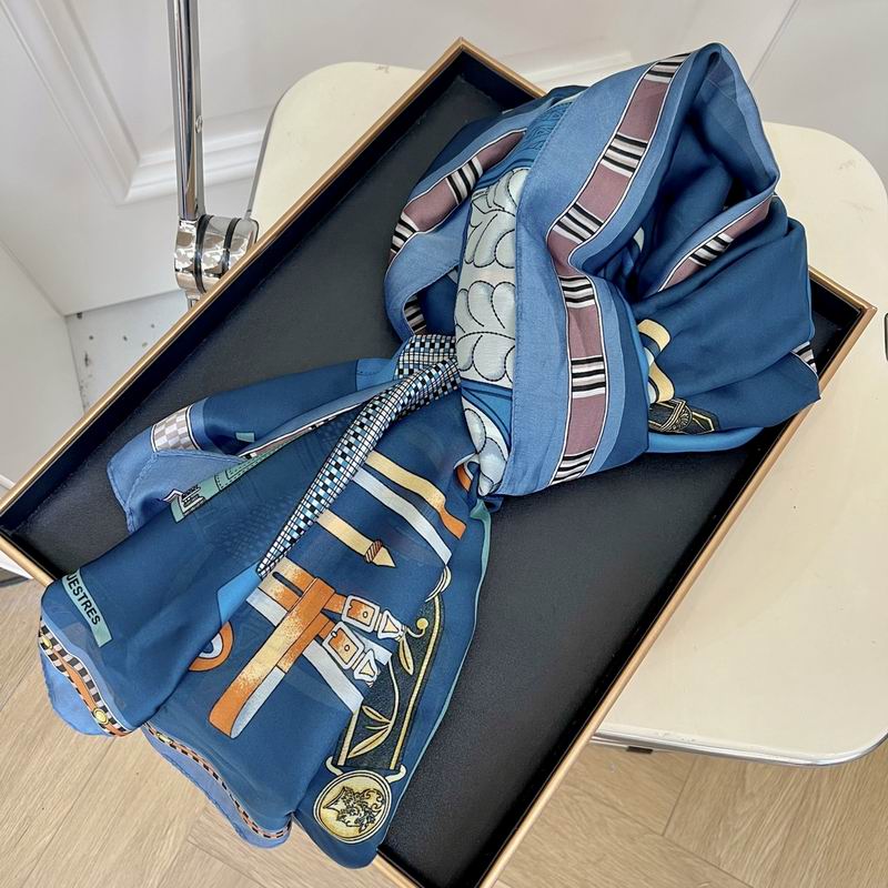 Hermes silk scarf 90-180cm E (8)
