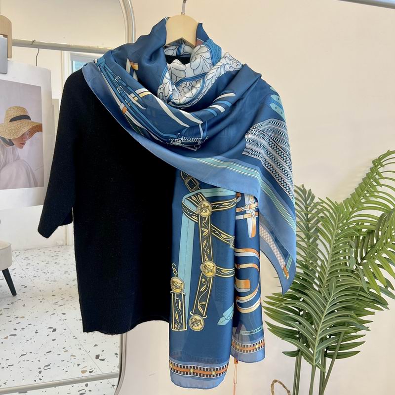 Hermes silk scarf 90-180cm E (9)