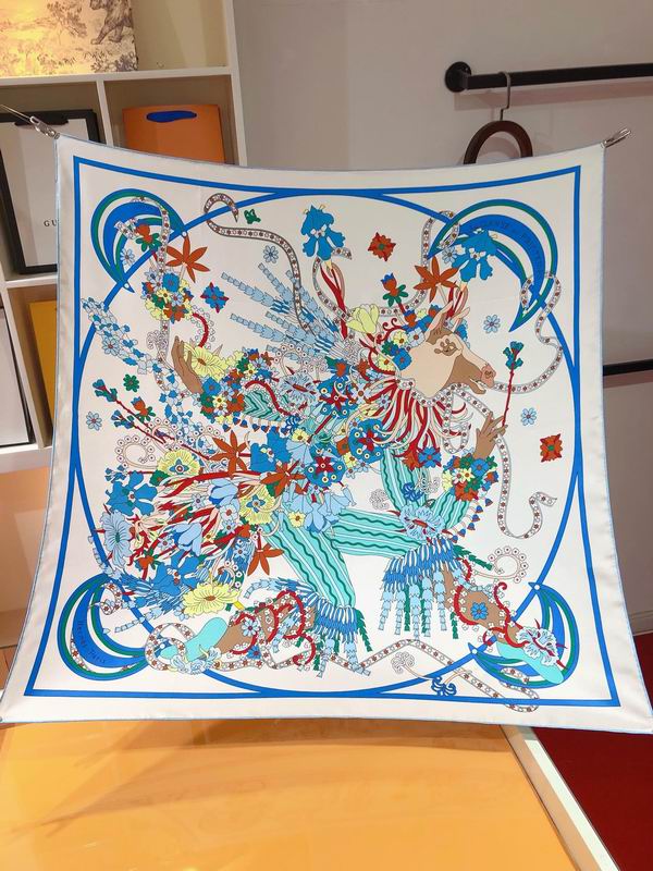 Hermes silk scarf 90X90cm E (11)