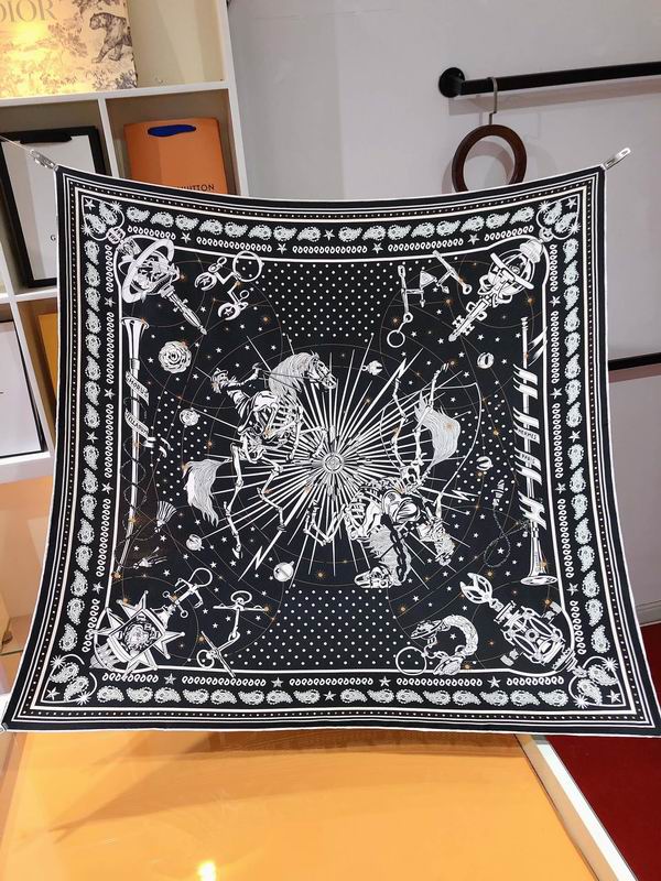 Hermes silk scarf 90X90cm E (11)