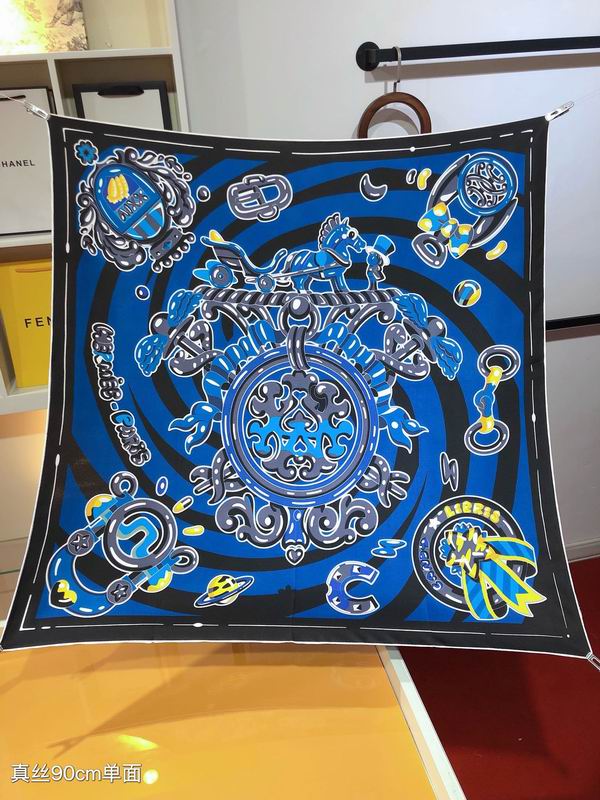 Hermes silk scarf 90X90cm E (12)